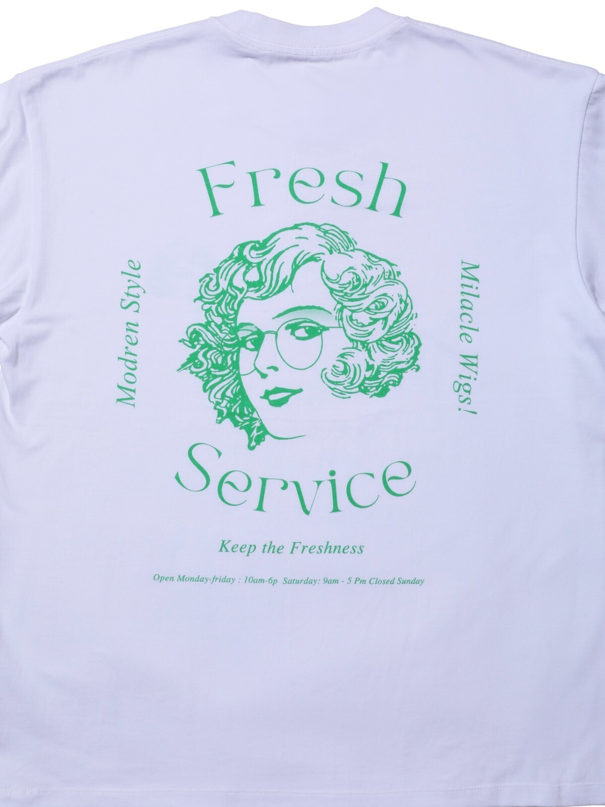 FreshService WOMENS & MENS CORPORATE PRINTED S/S TEE ”Miracle Wigs” IMAGE17