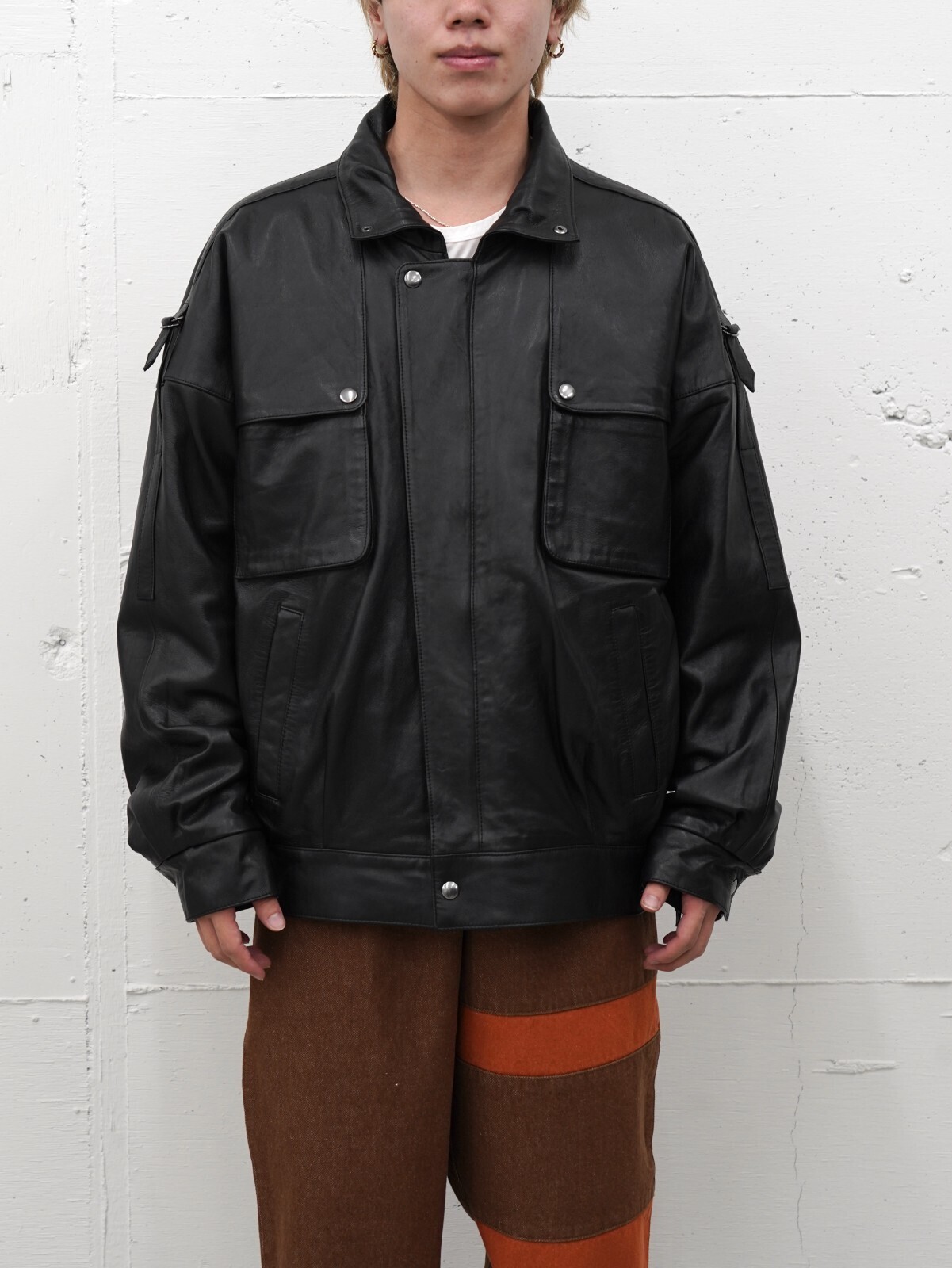 SEVEN BY SEVEN 男士 STORM FLAP LEATHER BLOUSON‐Sheep leather‐ 图片13