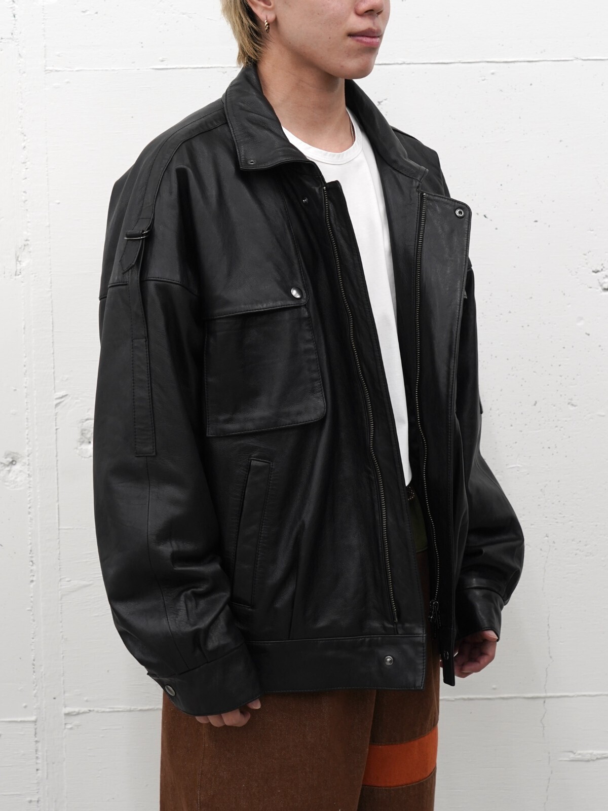 SEVEN BY SEVEN 男士 STORM FLAP LEATHER BLOUSON‐Sheep leather‐ 图片16