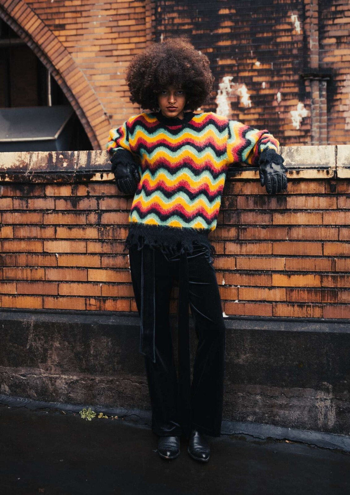 Lamrof 女士 & 男士 Wave Mohair Knit 圖片10