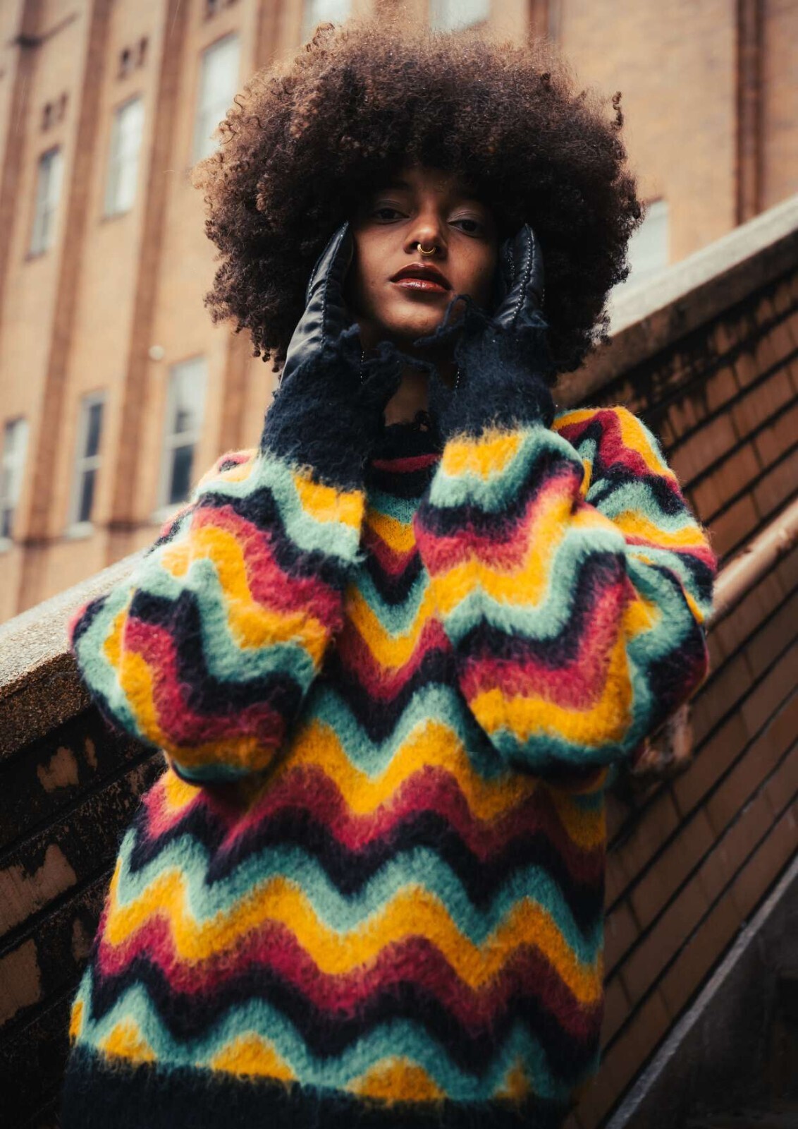 Lamrof 女士 & 男士 Wave Mohair Knit 圖片11