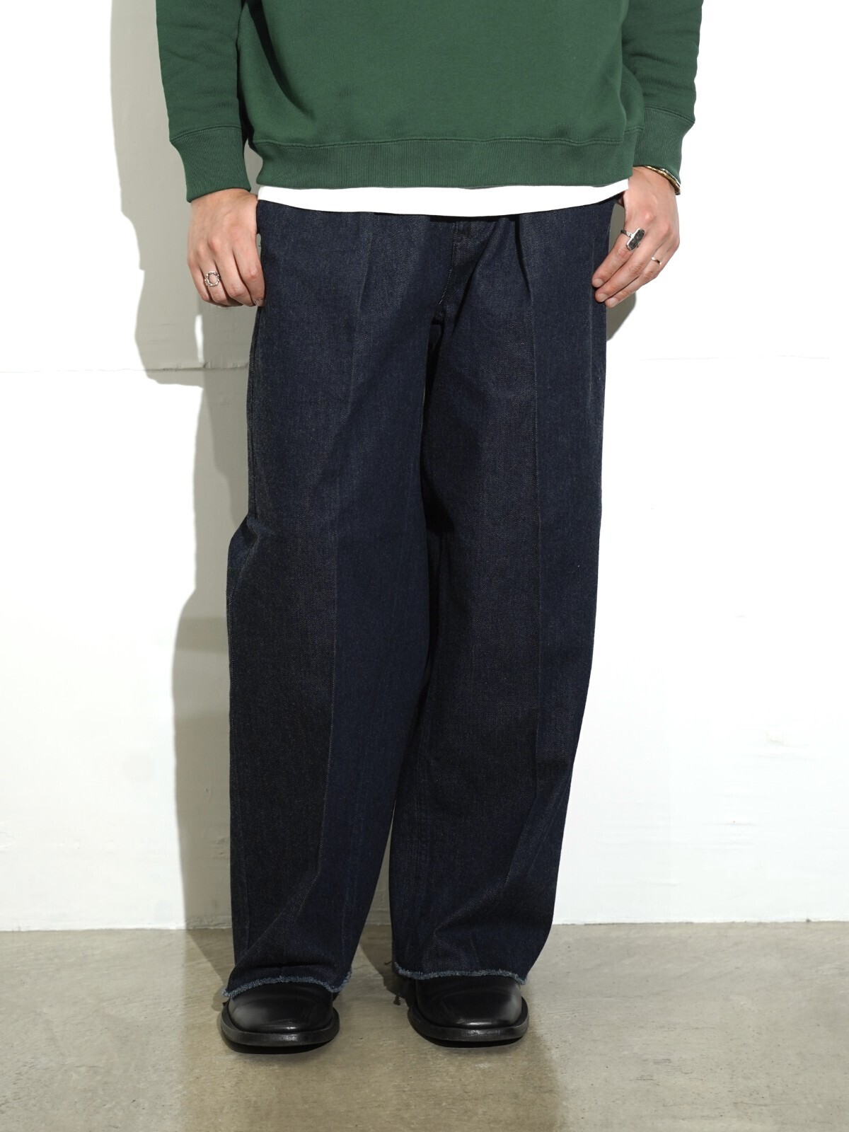 saby 男士 TUCK BAGGY TYPE 2 - 11oz Bingo Denim - 图片9